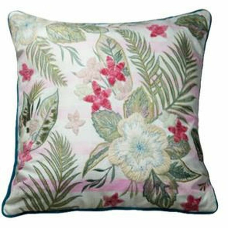 Housse de coussin DKD Home Decor 60 x 1 x 40 cm Rose Vert Tropical