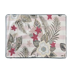 Housse de coussin DKD Home Decor 60 x 1 x 40 cm Rose Vert Tropical