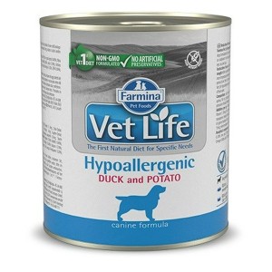 Alimentation humide Farmina Vet Life Diet Hypoallergenic Canard Patate douce 300 g