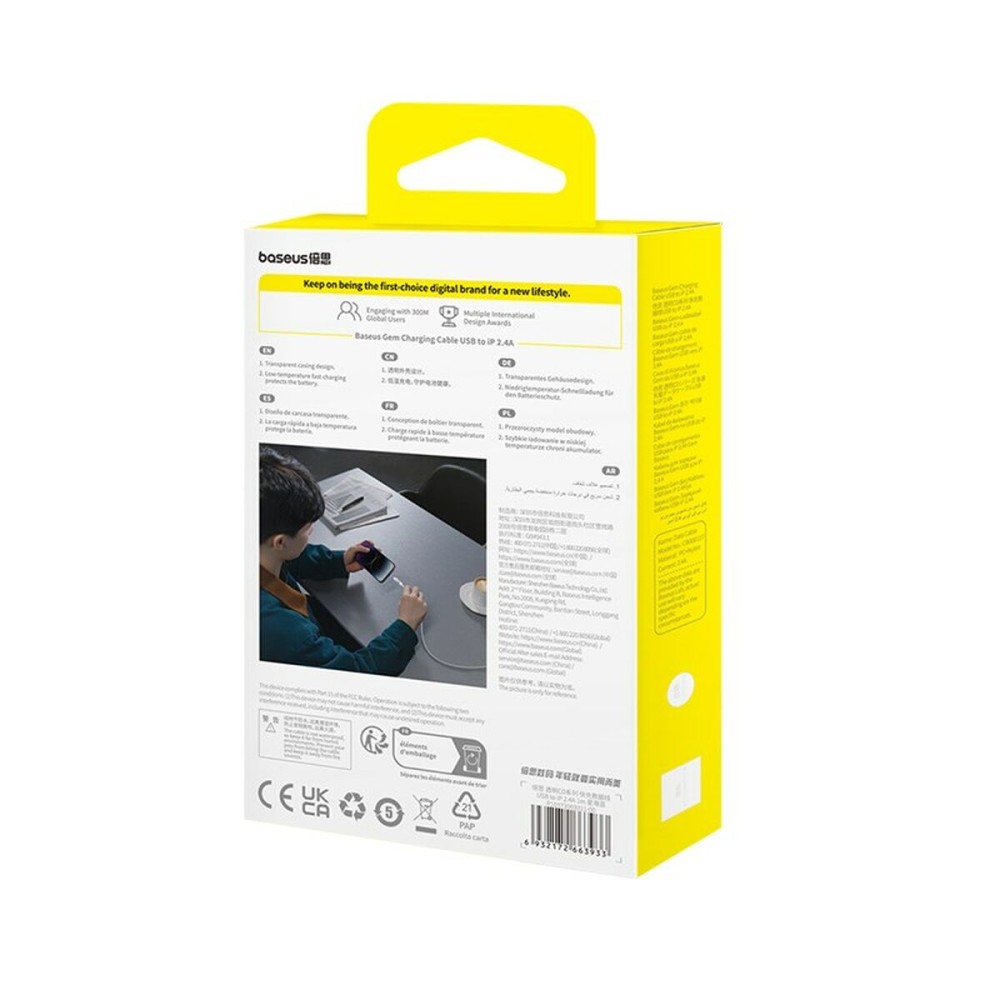Câble USB vers Lightning Baseus P10373003311-00 Bleu 1 m