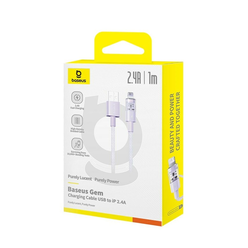 USB to Lightning Cable Baseus P10373003511-00 Purple 1 m