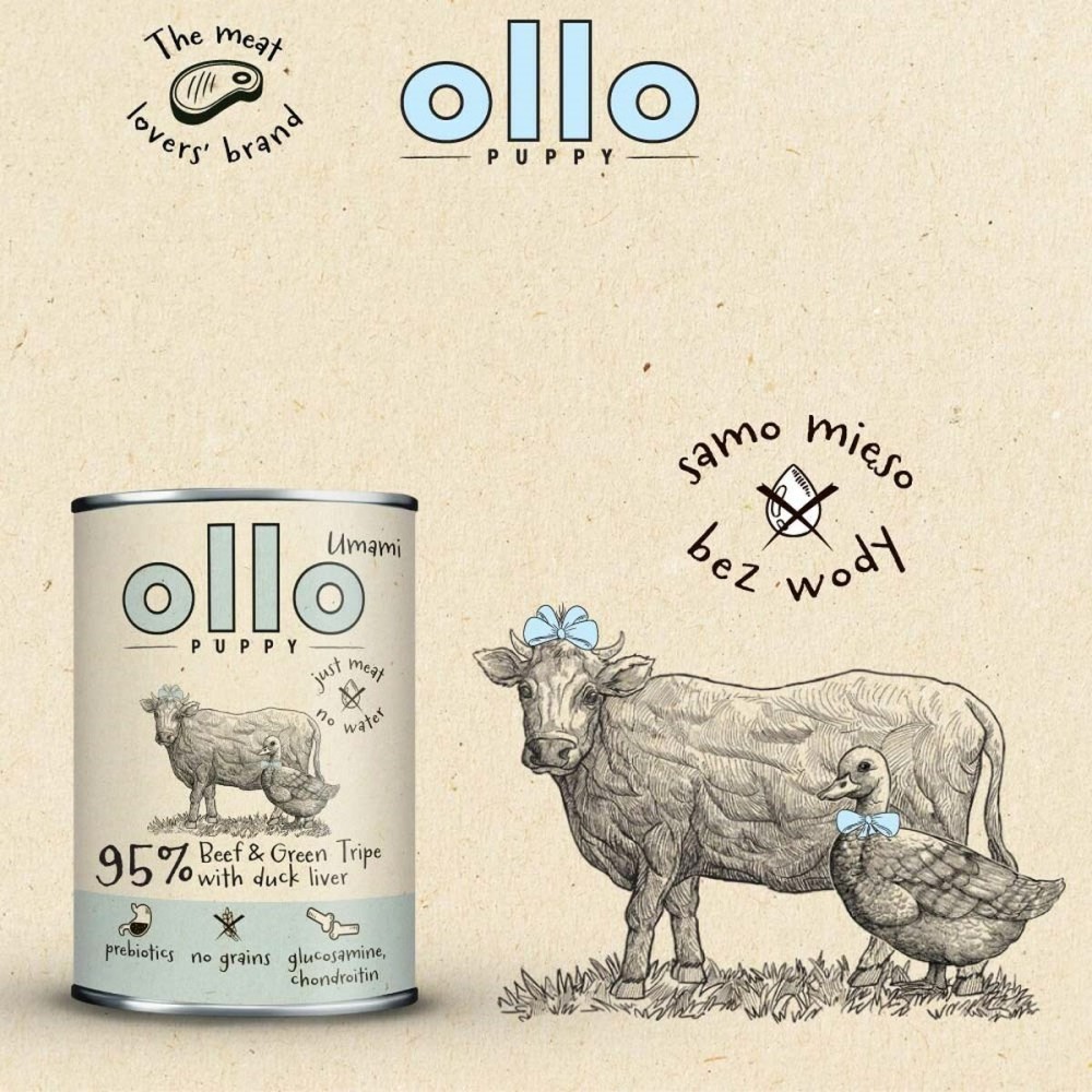 Wet food Ollo Puppy Umami Beef 400 g
