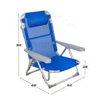 Chaise de Plage Aktive Bleu 48 x 60 x 90 cm