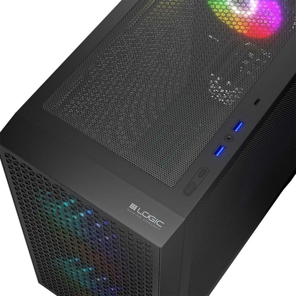 ATX Semi-Tower Gehäuse Logic AM-DART-PRO-ARGB-10 Schwarz