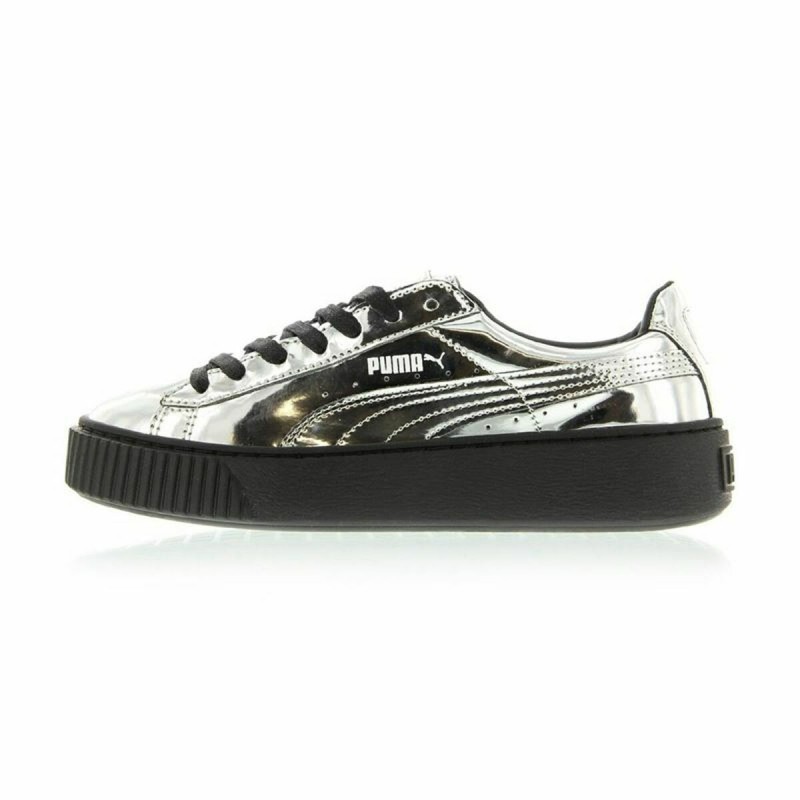 Laufschuhe für Damen Puma Basket Platform Metallic  Hellgrau