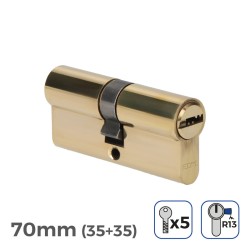 Cylinder EDM r13 European Short camlock Golden Brass (70 mm)