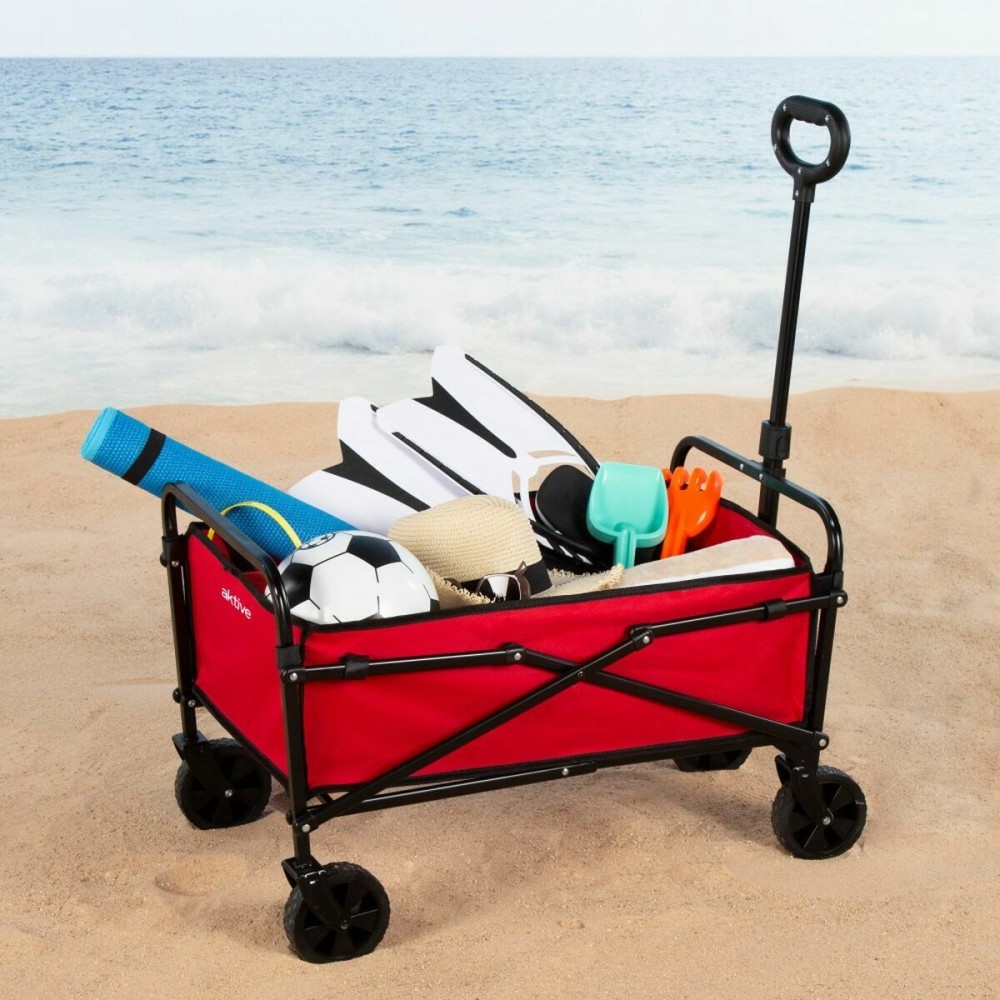 Multi-purpose Cart Aktive Red 65 x 40 x 48 cm Foldable Beach