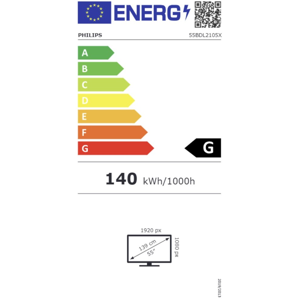 Moniteur Videowall Philips 55BDL2105X/00 Full HD 55"