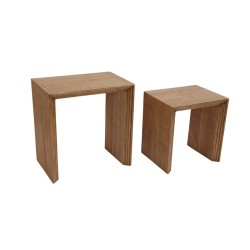 Ensemble de tables Romimex Naturel Bois de pin 2 Pièces