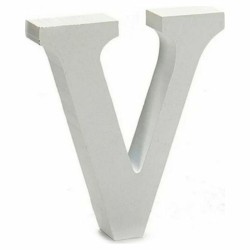 Lettre V 2 x 11 cm Bois Blanc (24 Unités)