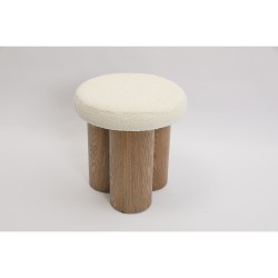 Beistelltisch Romimex natürlich Polyester Holz MDF 41 x 42 x 41 cm