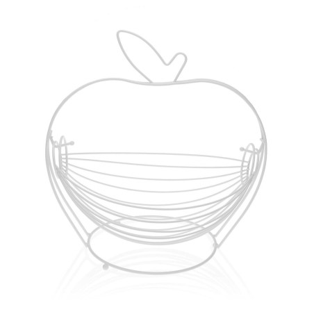 Fruit Bowl Versa White Apple Steel (24,5 x 29,5 x 30 cm)