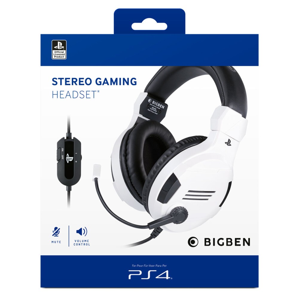 Gaming Headset mit Mikrofon Big Ben Interactive PS4OFHEADSETV3WHITE Weiß Schwarz/Weiß