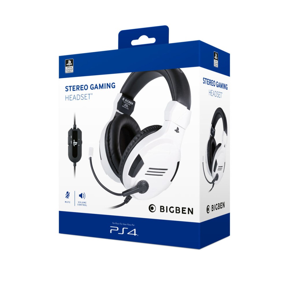 Gaming Headset mit Mikrofon Big Ben Interactive PS4OFHEADSETV3WHITE Weiß Schwarz/Weiß