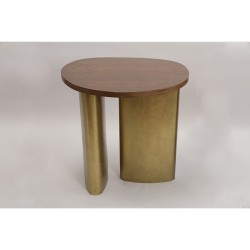 Side table Romimex Natural Metal MDF Wood 60 x 60 x 48 cm