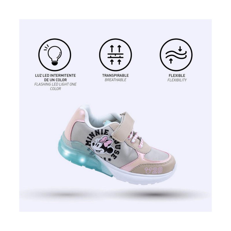 LED Trainers Minnie Mouse Beige