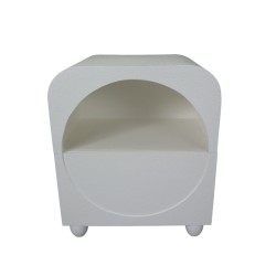 Table d'appoint Romimex Blanc Bois MDF 40 x 48 x 30 cm