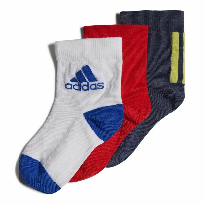 Ankle Socks Adidas Multi Red Blue 3 pairs White