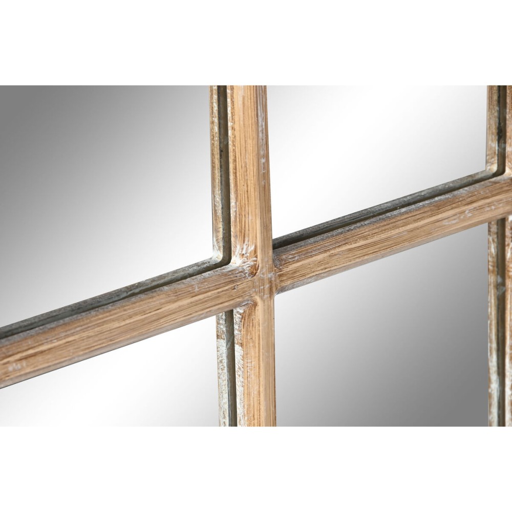 Wall mirror Home ESPRIT Natural Window Stripped 68 x 4 x 128 cm