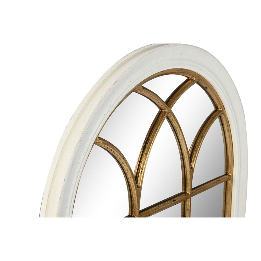 Wall mirror Home ESPRIT White Golden Window 68 x 4 x 128 cm