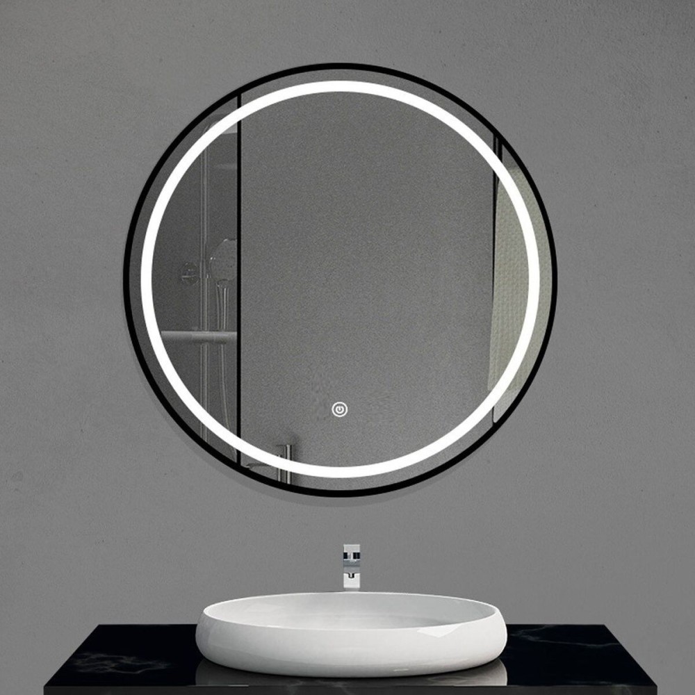 Wall mirror Home ESPRIT Black Modern 80 x 2 x 80 cm