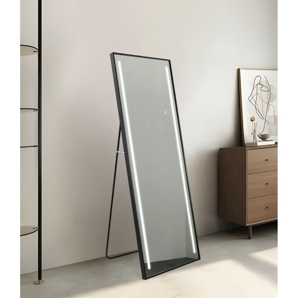 Dressing Mirror Home ESPRIT Black Aluminium 60 x 0,5 x 165 cm