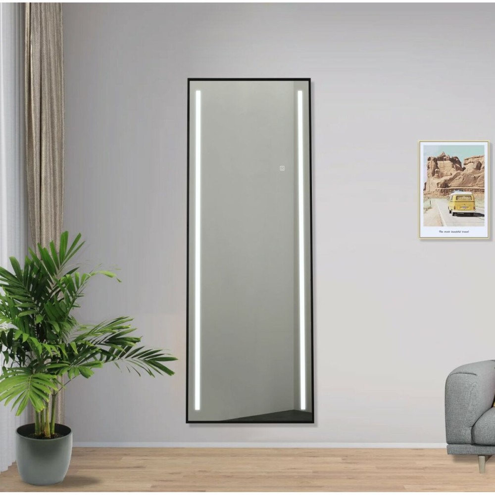 Dressing Mirror Home ESPRIT Black Aluminium 60 x 0,5 x 165 cm