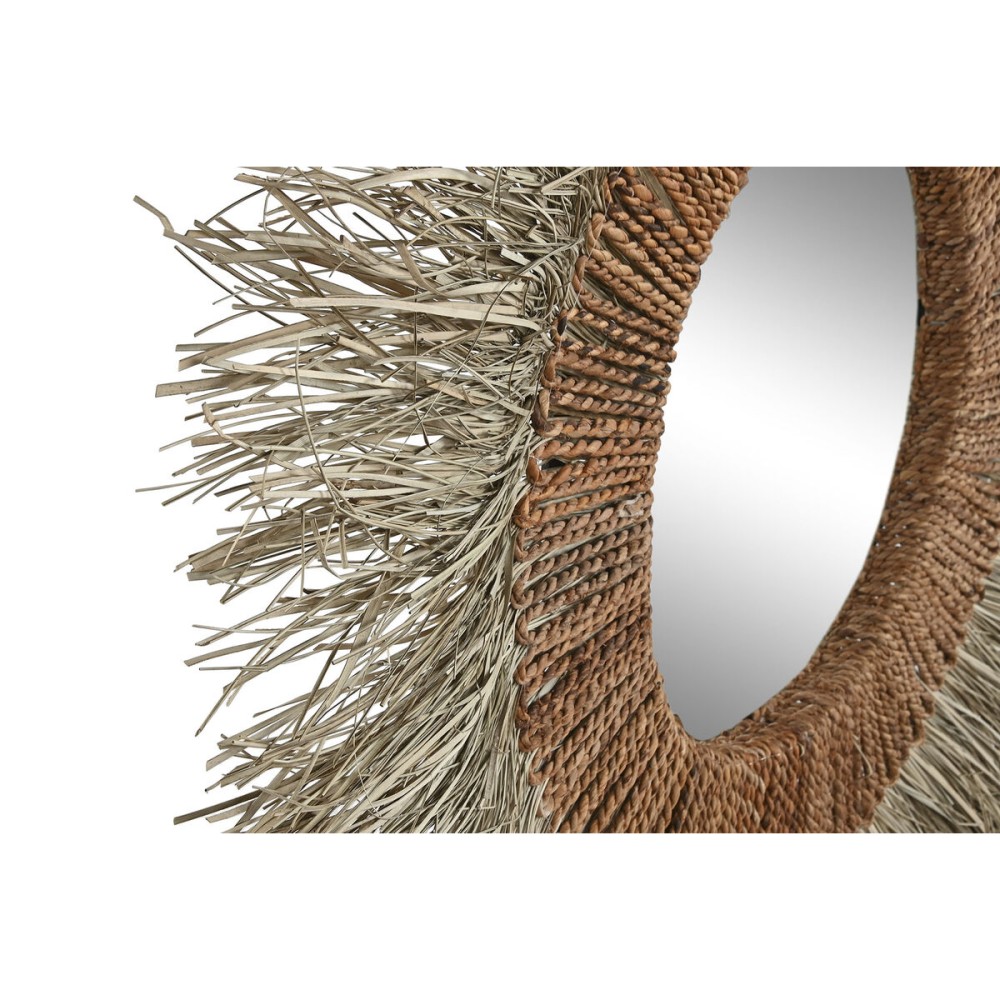 Wall mirror Home ESPRIT Brown Natural Tropical 130 x 17 x 130 cm