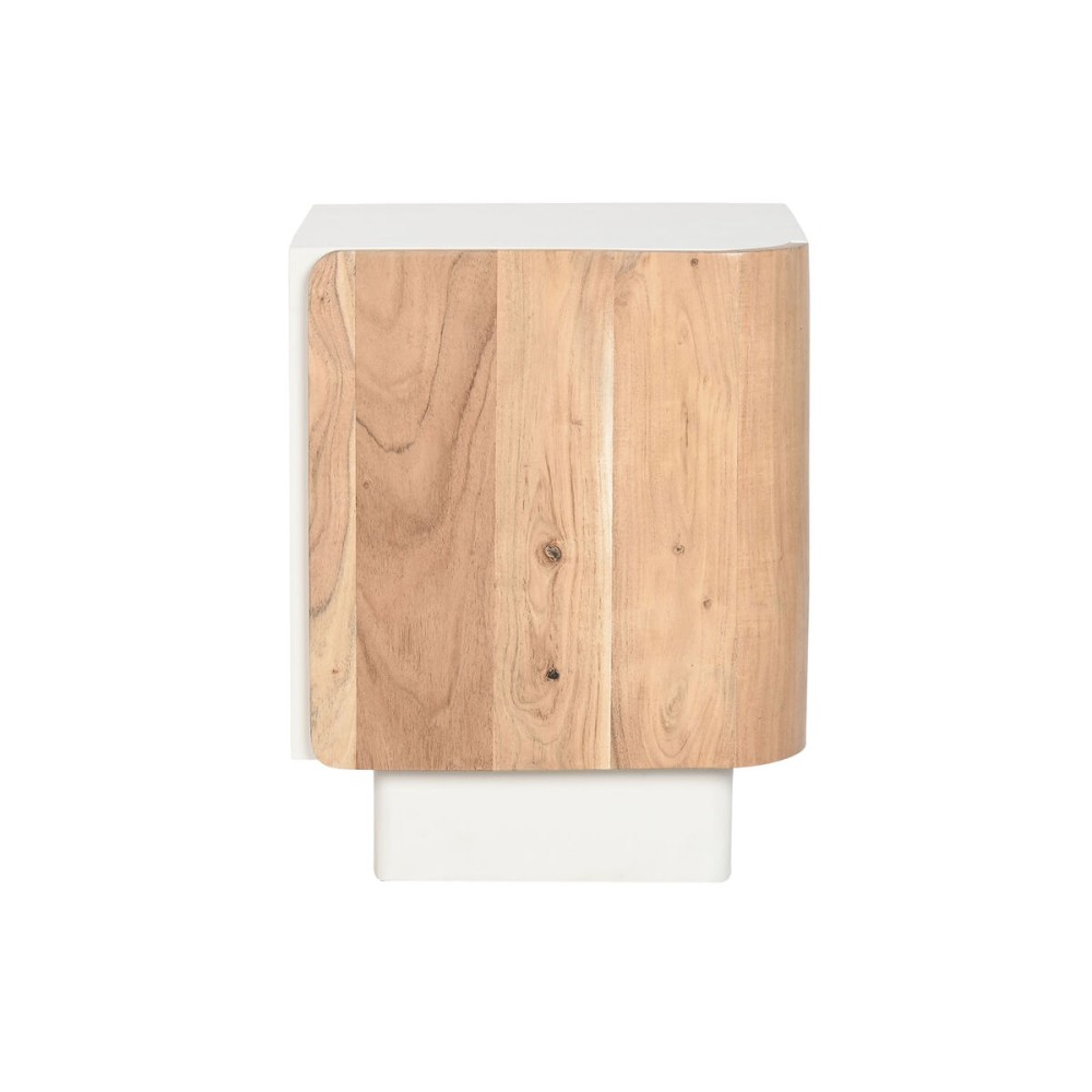 Nightstand Home ESPRIT White Natural 40 x 35 x 50 cm