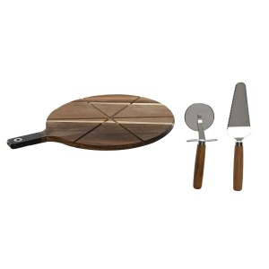 Moule à pizza Home ESPRIT Naturel 30 x 40 x 1,5 cm (3 Pièces)