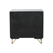 Table de Nuit Home ESPRIT Noir Doré 50 x 40 x 50 cm