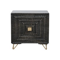 Table de Nuit Home ESPRIT Noir Doré 50 x 40 x 50 cm