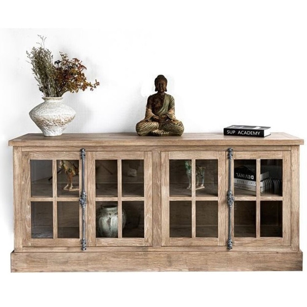 Buffet Home ESPRIT Naturel Bois Verre 180 x 40 x 82 cm