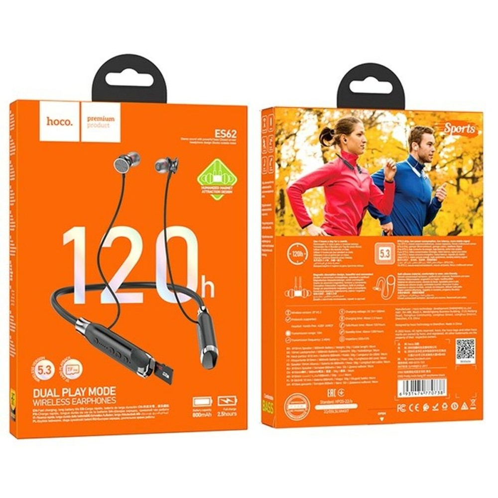 Bluetooth Kopfhörer Sport Hoco ES62 Pretty Schwarz