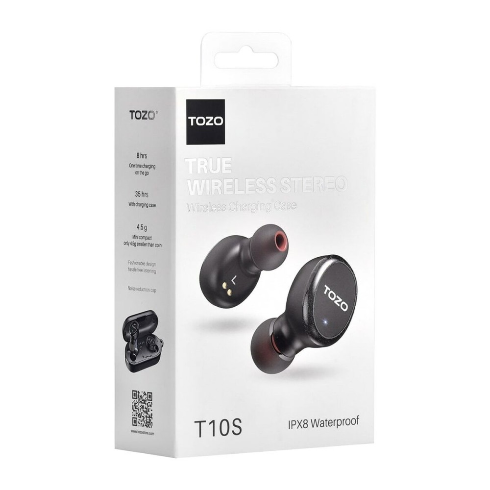 Écouteurs Sans Fil avec Étui de Charge TOZO T10S Noir