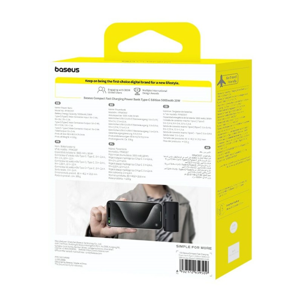 Powerbank Baseus P10068306113-00 Black 5000 mAh