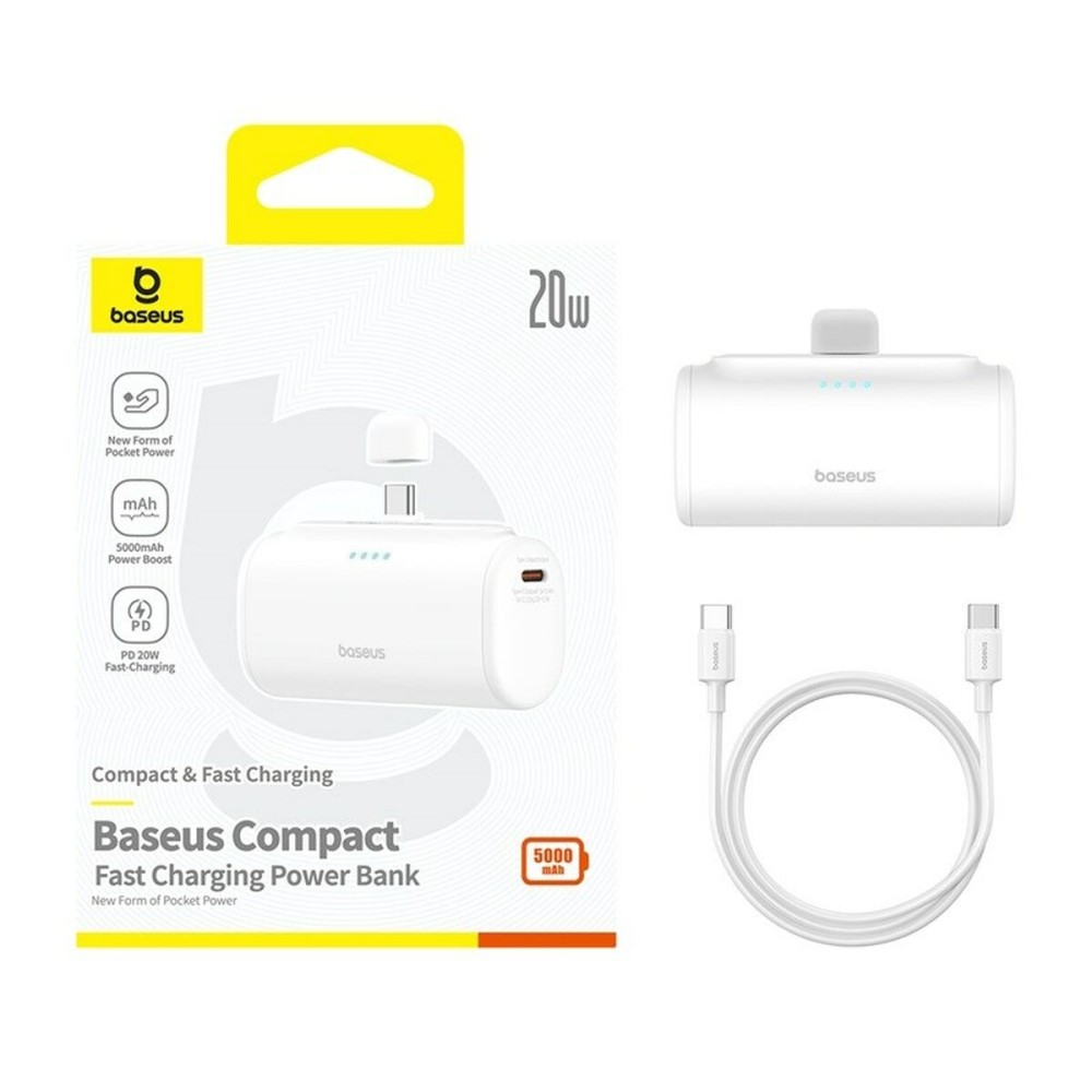 Powerbank Baseus P10068306213-00 Weiß 5000 mAh