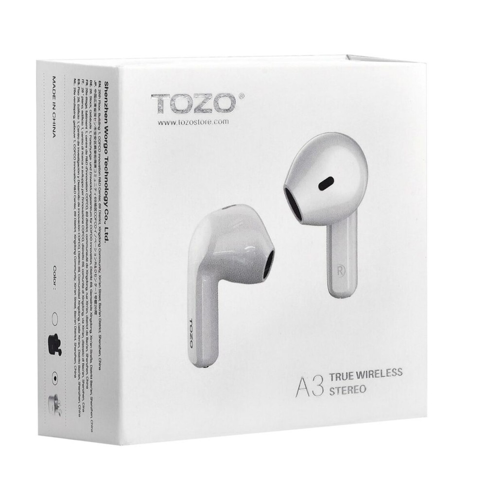 Wireless Earphones with Charging Case TOZO A3 White