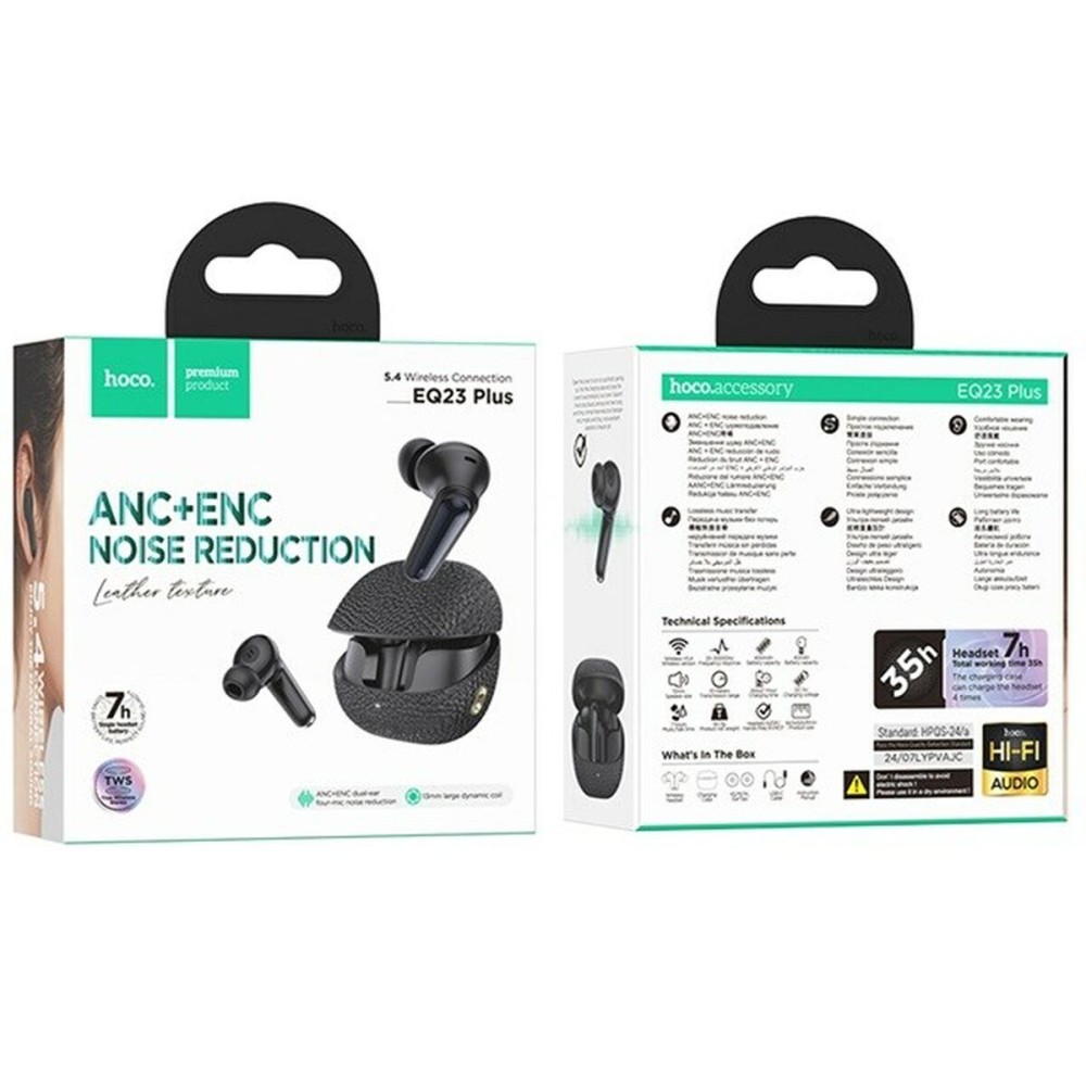 Kabellose Kopfhörer mit Ladebox Hoco EQ23 PLUS II Schwarz