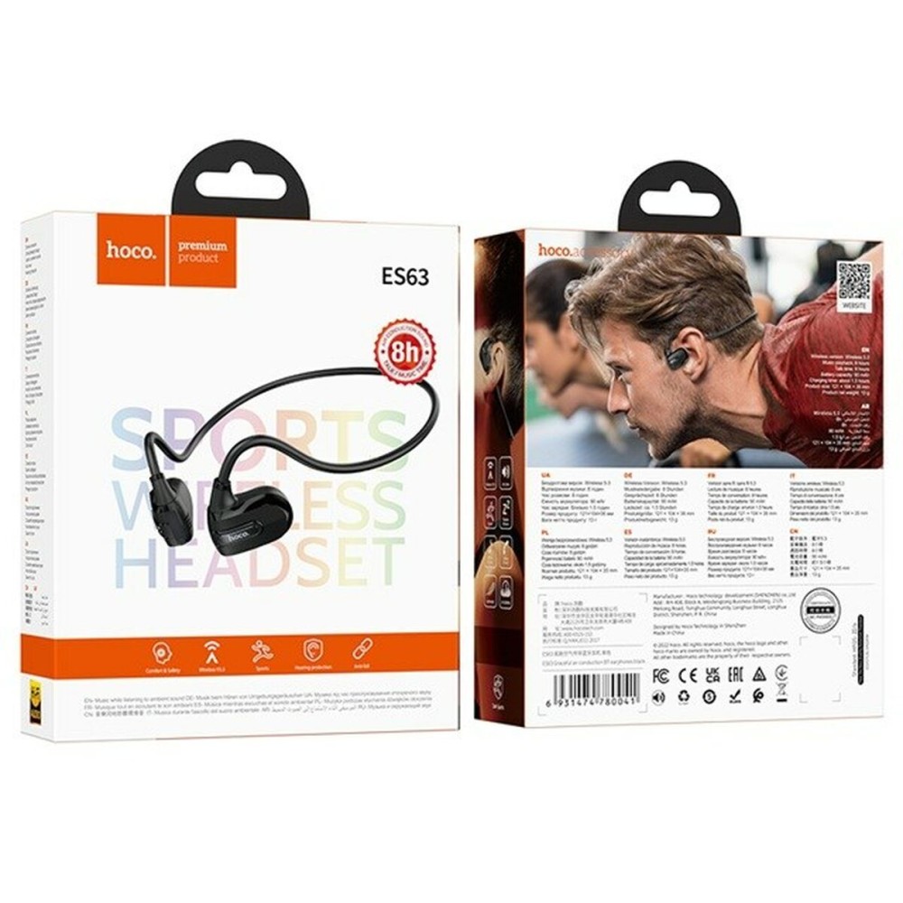 Bluetooth Kopfhörer Sport Hoco ES63 Graceful Schwarz