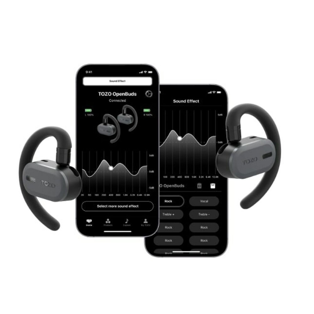 Bluetooth Kopfhörer Sport TOZO Open Buds Schwarz