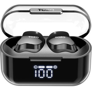 Kabellose Kopfhörer mit Ladebox TOZO T18 CRYSTAL BUDS Schwarz