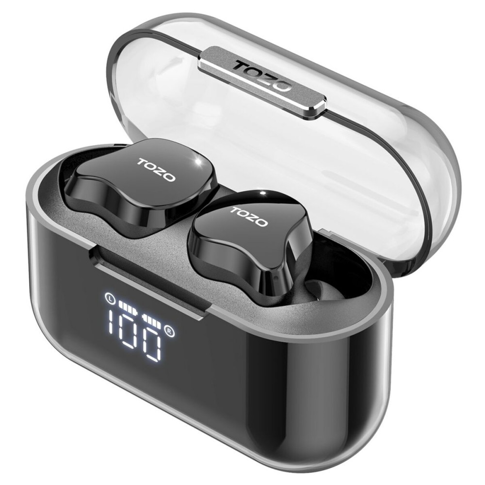 Kabellose Kopfhörer mit Ladebox TOZO T18 CRYSTAL BUDS Schwarz