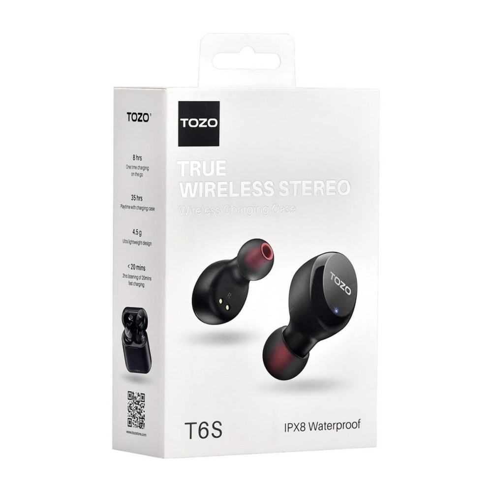 Écouteurs Sans Fil avec Étui de Charge TOZO T6S Noir