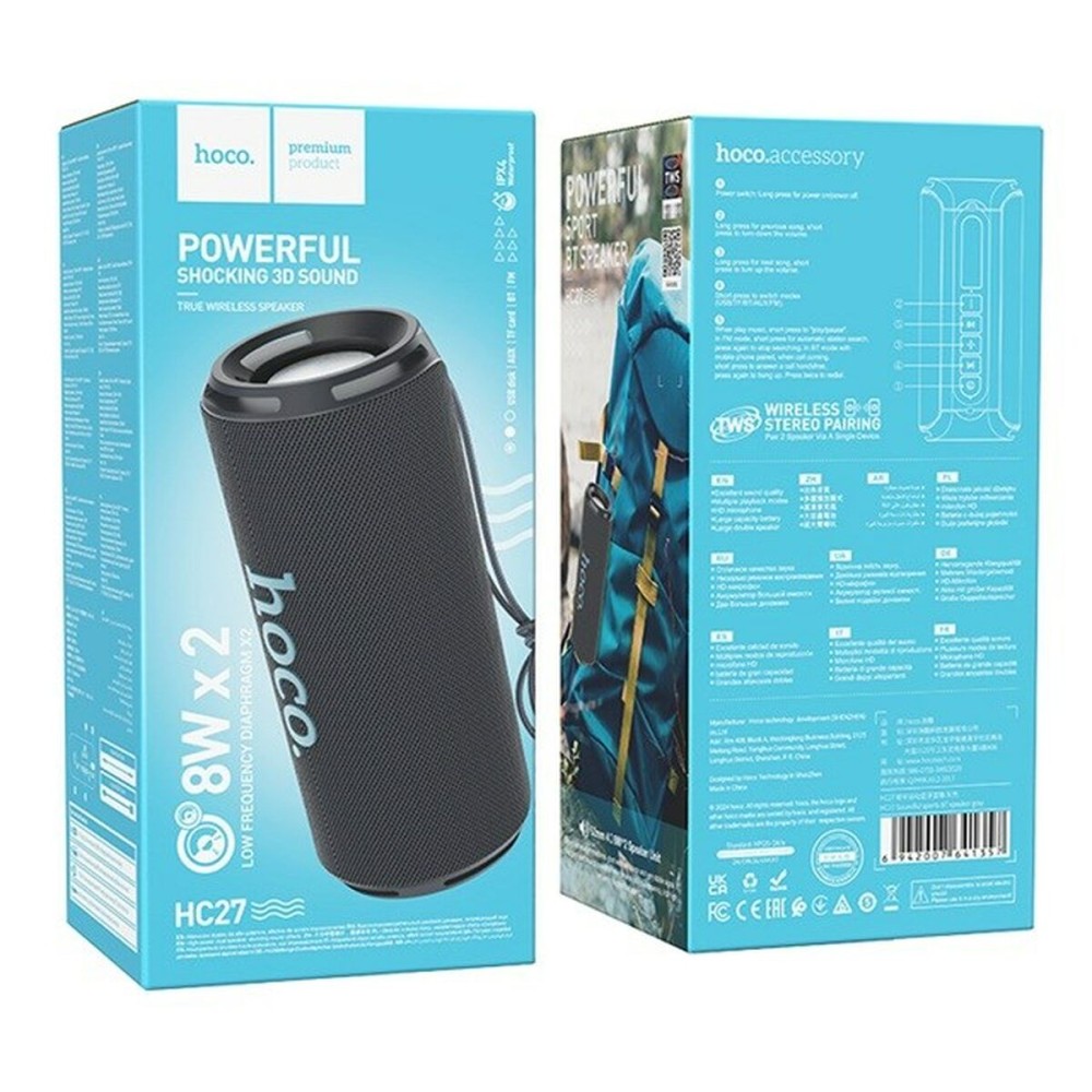 Tragbare Bluetooth-Lautsprecher Hoco HC27 Grau 16 W