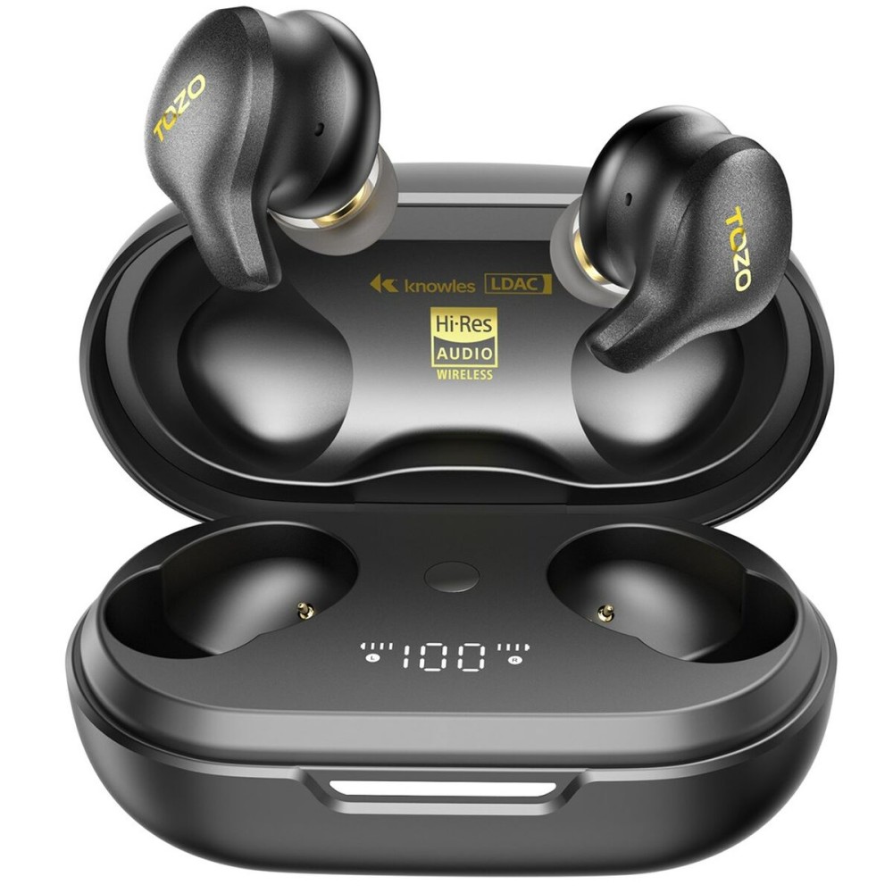 Kabellose Kopfhörer mit Ladebox TOZO Golden X1 Schwarz Gold