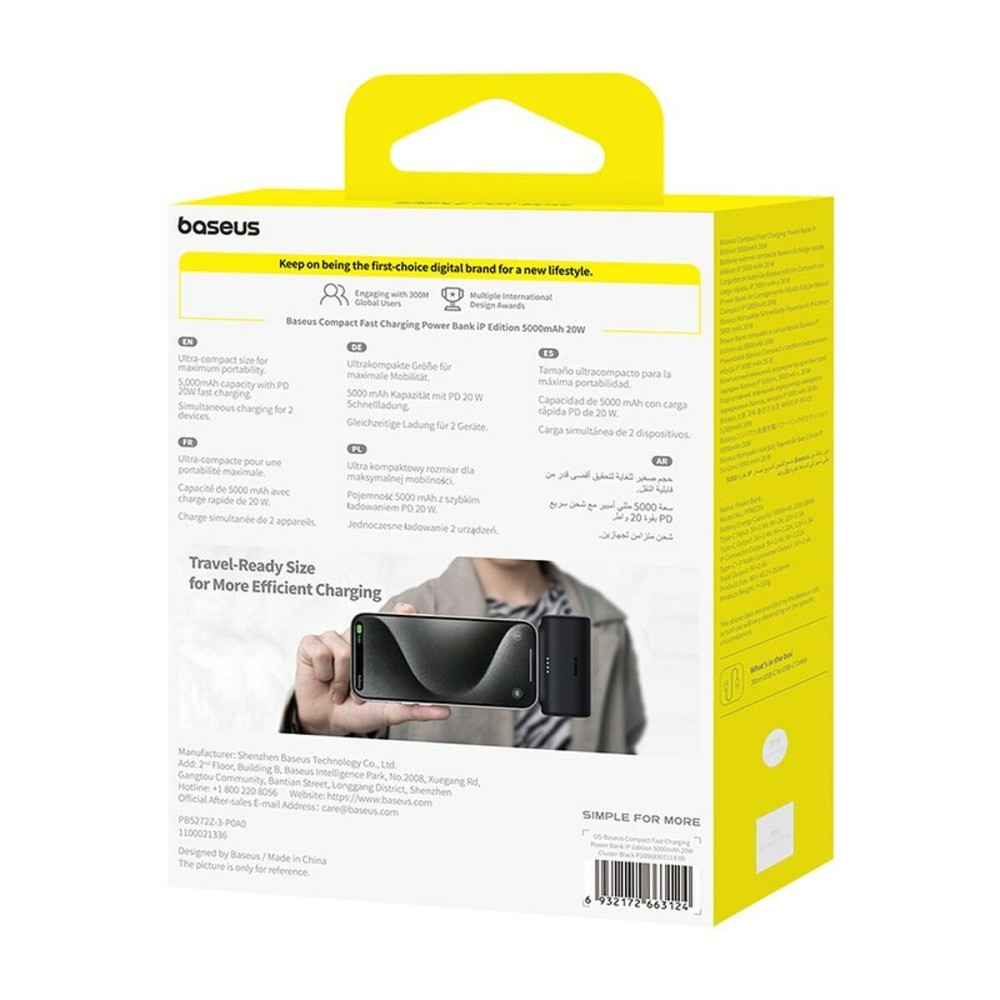 Powerbank Baseus P10068307113-00 Schwarz 5000 mAh