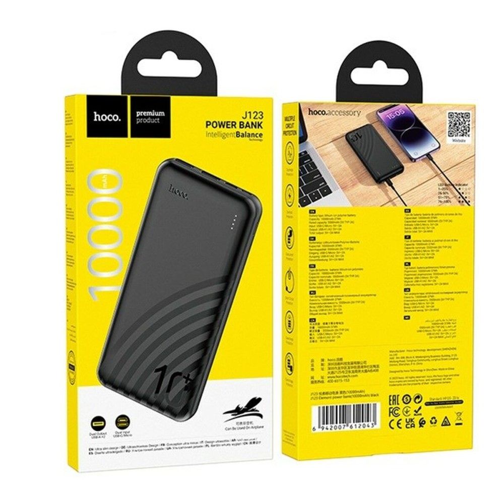 Powerbank Hoco J123 black Schwarz 10000 mAh