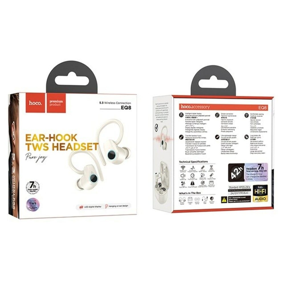 Kabellose Kopfhörer mit Ladebox Hoco EQ8 Pure Joy Weiß