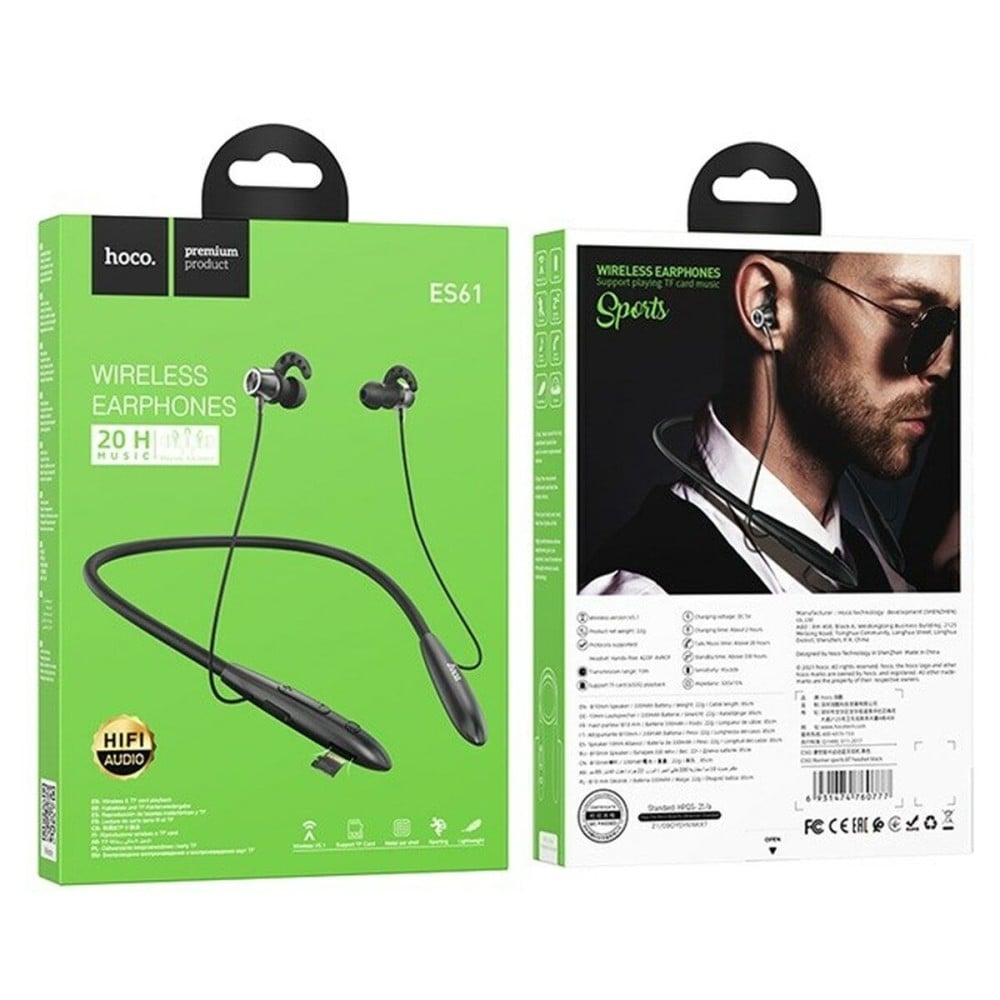 Bluetooth Kopfhörer Sport Hoco ES61 Manner Sports Schwarz